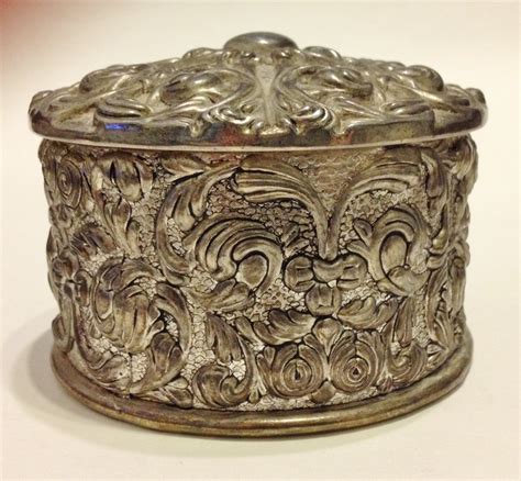 telemark metal box trinket|Antique Ornate Casket Style Metal Trinket Jewelry Box Footed.